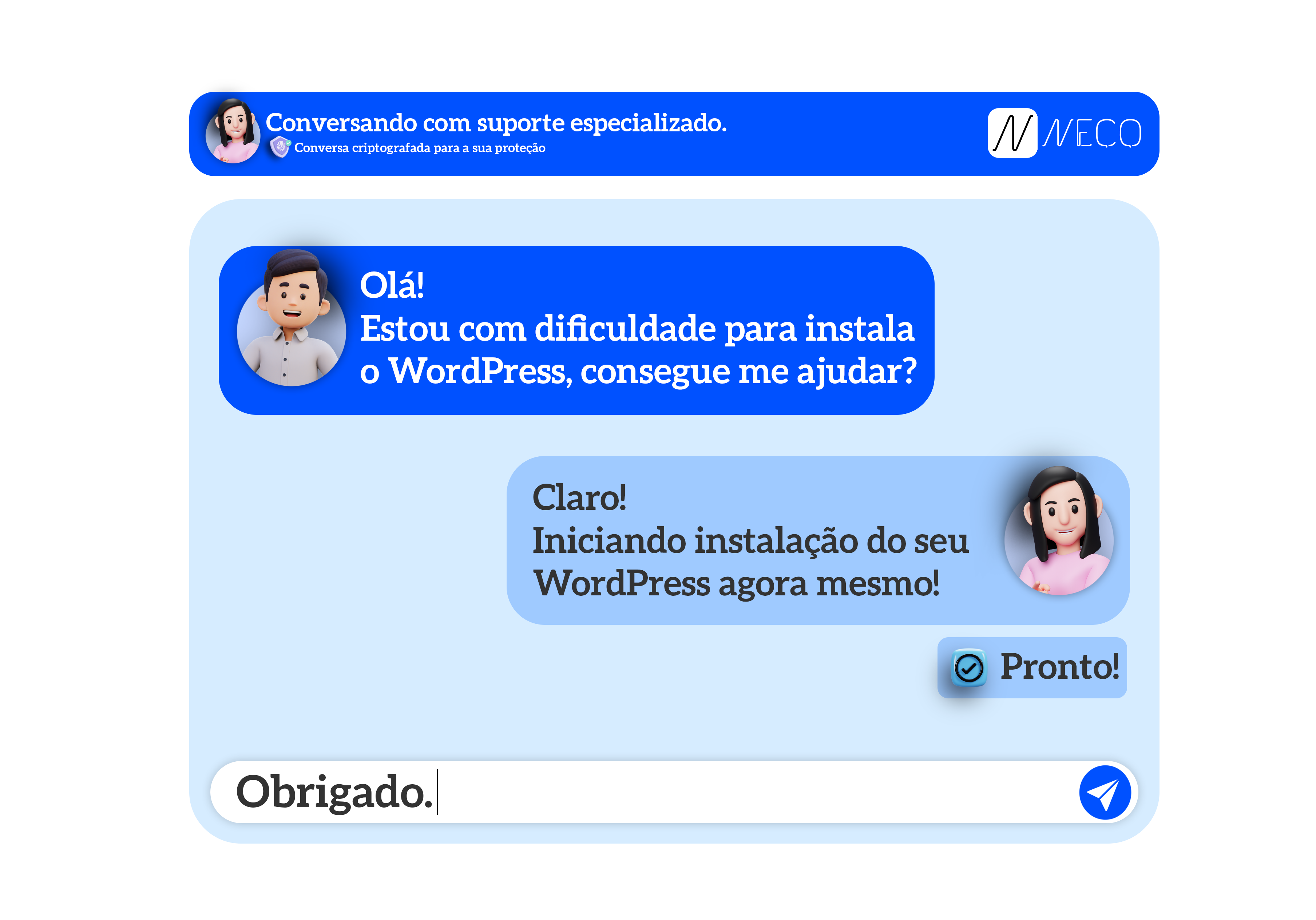 Suporte técnico 24 horas para hospedagem de sites e Minecraft na NecoCloud